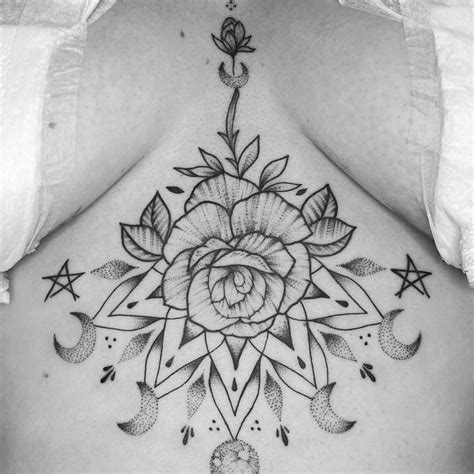 20 Tranquil Mandala Under Breast Tattoo Designs