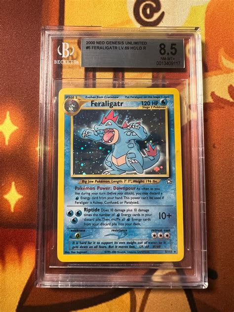 2000 Pokemon Bgs 8 5 Feraligatr Holo 5 111 Neo Genesis Mint Ebay