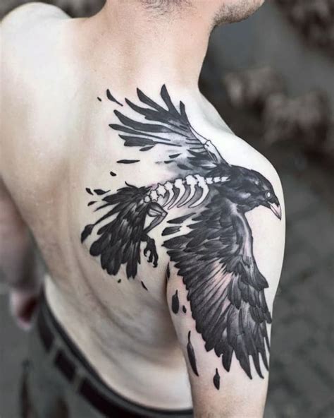 23 Mystique And Seductive Raven Tattoo Designs Crow Tattoo Raven
