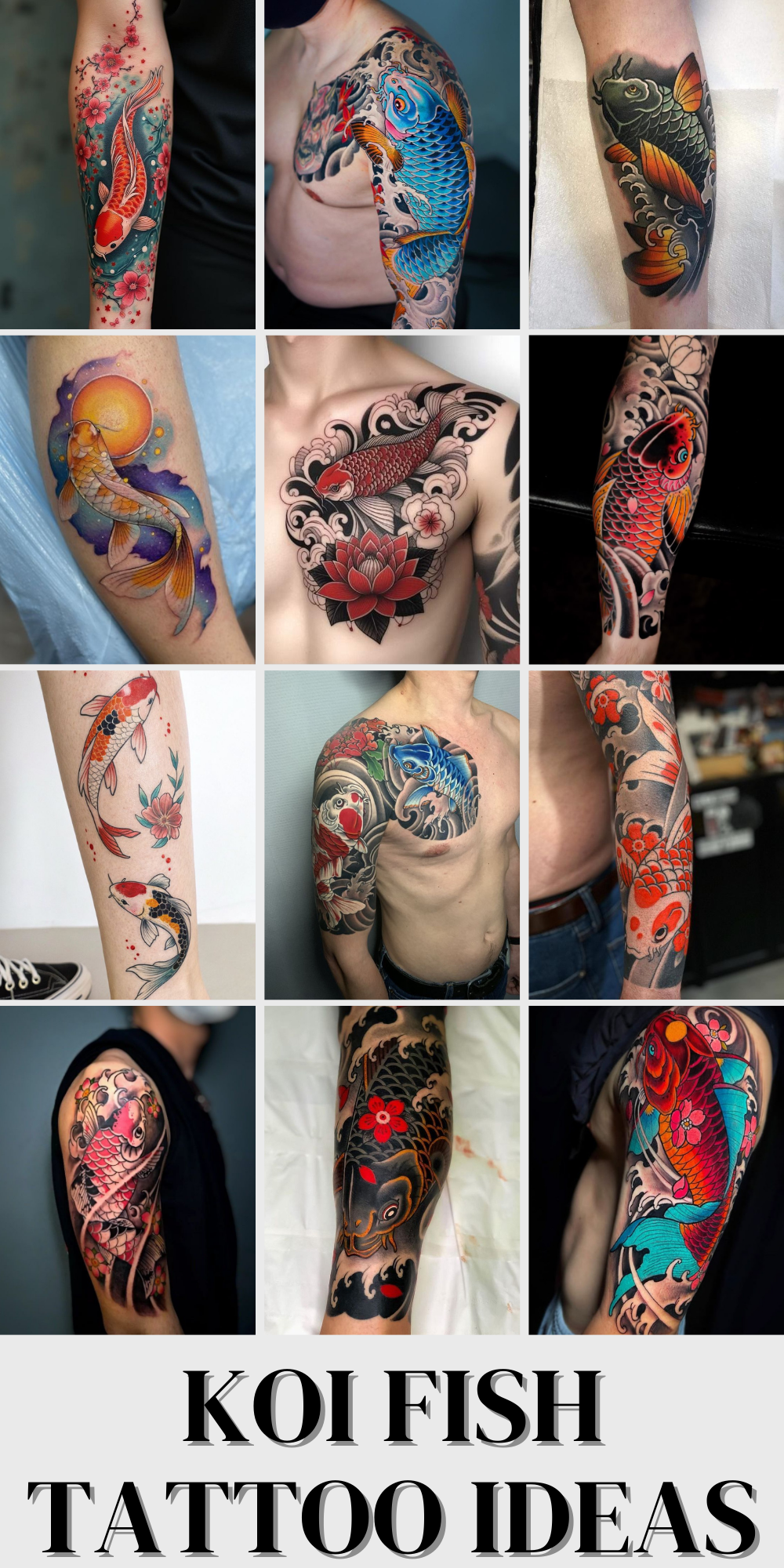 27 Koi Fish Tattoo Ideas 2025 Floral Black Yin Yang Japanese Design