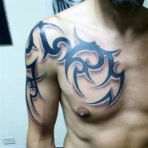 50 Tribal Chest Tattoos For Men Masculine Design Ideas 50 Tribal Chest Tattoos For Men Masculine Design Ideas