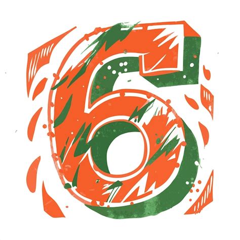 A Green And Orange Number 5 Is On A White Background Premium Ai