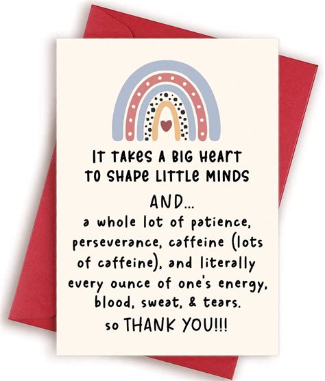 Amazon Com Thank You Teacher Card Appreciation Greeting Card For Teacher It Takes A Big Heart To Shape Little Minds Thanks Teacher Greeting Card Teachers Appreciation Day Gift Thanks Card For Teacher Amazon Com Thank You Teacher Card Appreciation Greeting Card For Teacher It Takes A Big Heart To Shape Little Minds Thanks Teacher Greeting Card Teachers Appreciation Day Gift Thanks Card For Teacher