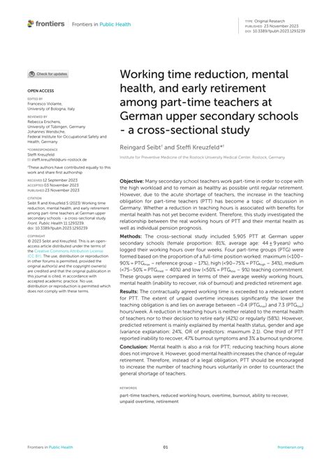 An Organizational Working Time Reduction And Its Impact On Three Domains Of Mental Well Being Of Employees A Panel Study Bmc Public Health Full Text
