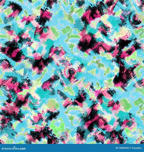 Art Splash Brush Strokes Paint Abstract Seamless Pattern Print Stock Illustration Illustration