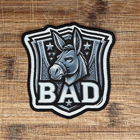 Badass Donkey Iron On Patch 3 5 Inch Embroidered Applique Funny Animal