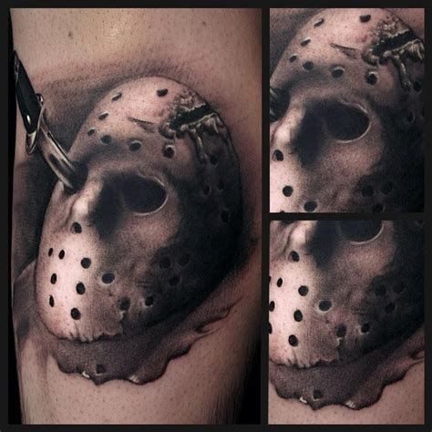 Black And Grey Friday The 13Th Tattoo By Ryan Mullins Tattoonow