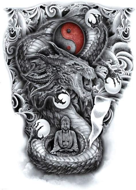 Black Dragon Temporary Tattoo Yin Yang Paradise Black Dragon Temporary Tattoo Yin Yang Paradise