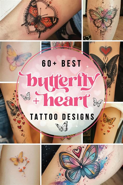 Butterfly And Heart Tattoo Designs 60 Printable Designs Amp Ideas