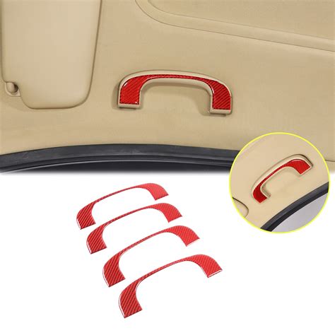 Car Overhead Grab Handle Trim Red Carbon Kit Sticker For Bmw 3 Series