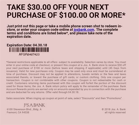 Coupon 30 Off 100 Jos A Bank R Frugalmalefashion