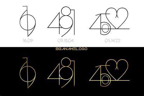 Custom Number Logo Date Tattoo Design Wedding Date Monogram Drawing Birthday Year Personalized Gift Minimalist Couple Anniversary Logo Etsy