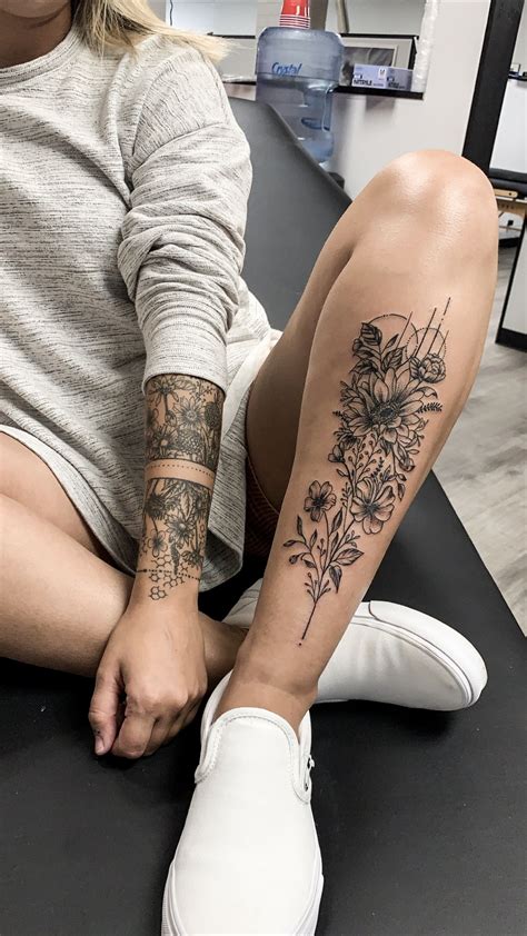 Dainty Flower Tattoo Design Leg Tattoos Women Calf Tattoos For Women Dainty Flower Tattoo Design Leg Tattoos Women Calf Tattoos For Women