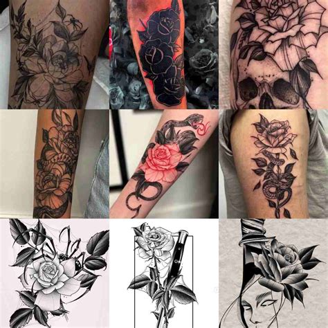 Dark Flower Tattoo Designs
