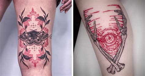 Dark Red Ink Tattoos