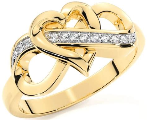 Diamond Gold Infinity Heart Ring Diamond Gold Infinity Heart Ring