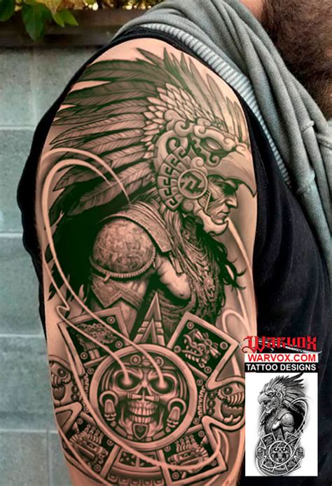 Eagle Warrior Prehispanic Soldier Tattoo Aztec Tattoo Ideas