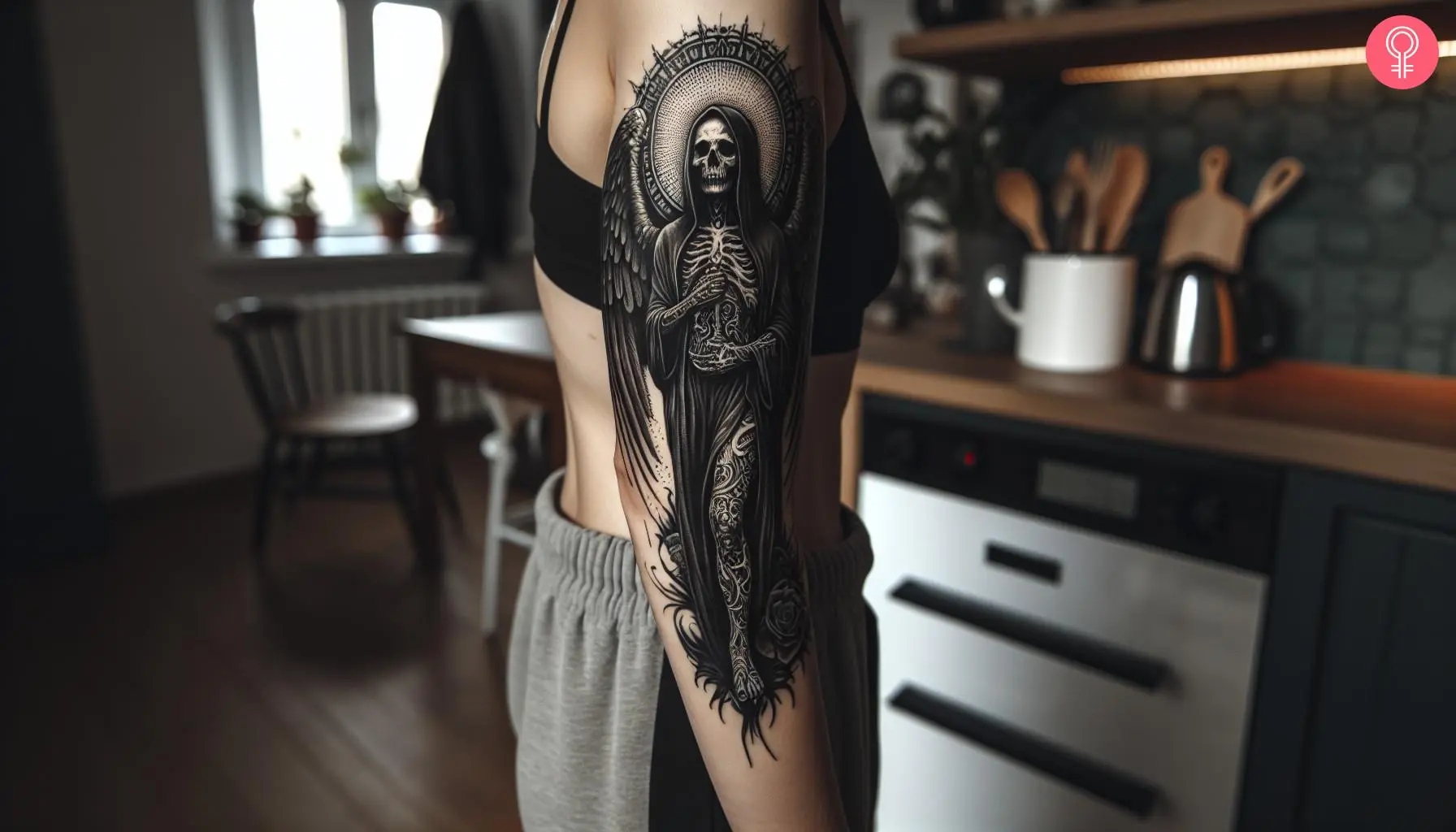 Female Angel Of Death Tattoo Designs