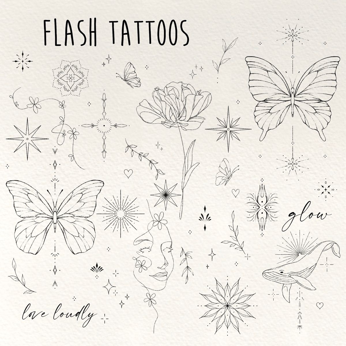 Feminine Tattoo Flash