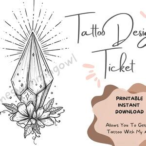 Floral Crystal Tattoo Design Ticket Celestial Flowers Etsy Floral Crystal Tattoo Design Ticket Celestial Flowers Etsy