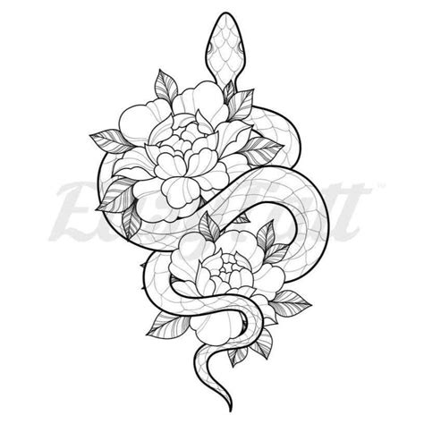 Flower And Snake Tattoo Flower And Snake Tattoo