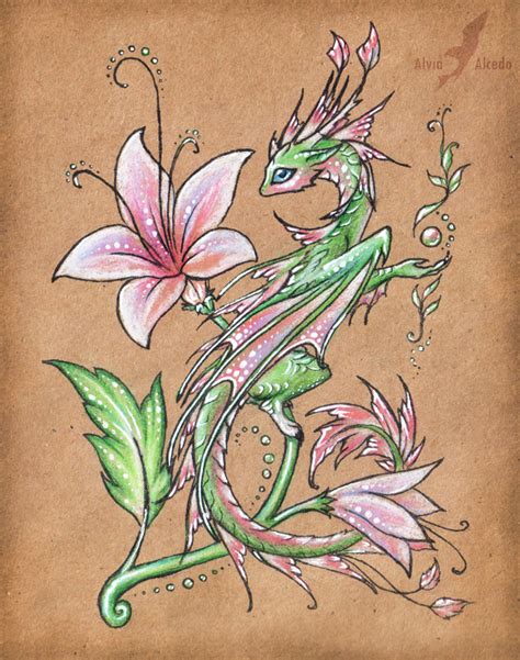 Flower Dragon Tattoo Design By Alviaalcedo On Deviantart Flower Dragon Tattoo Design By Alviaalcedo On Deviantart