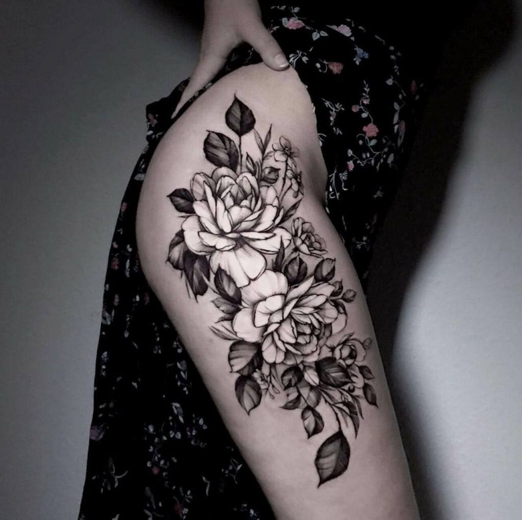 Flower Tattoo Hip Designs