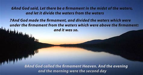 Genesis 1 6 8 And God Said Let There Be A Firmament In The Midst Of