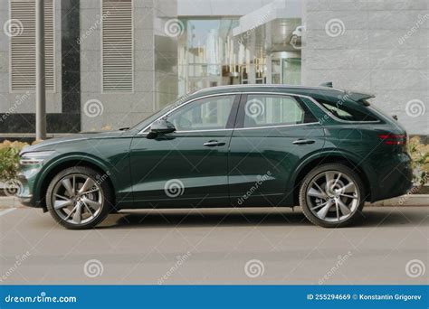 Genesis Gv70 Suv Car Parked On A City Street Side View Editorial Stock