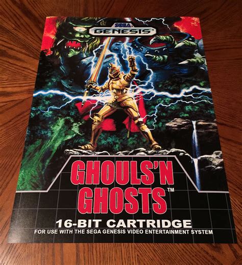 Ghouls N Ghosts Sega Genesis Wall Poster Box Case Art Retro Video Game