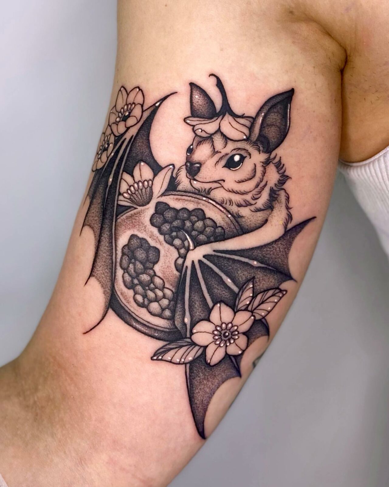 Girly Cute Bat Tattoo
