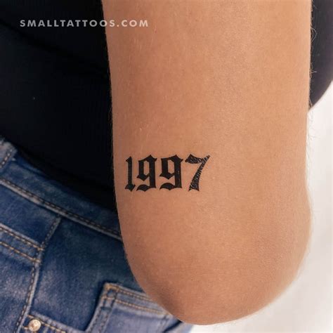 Gothic Amp Quot 1997 Amp Quot Birth Year Temporary Tattoo Located On
