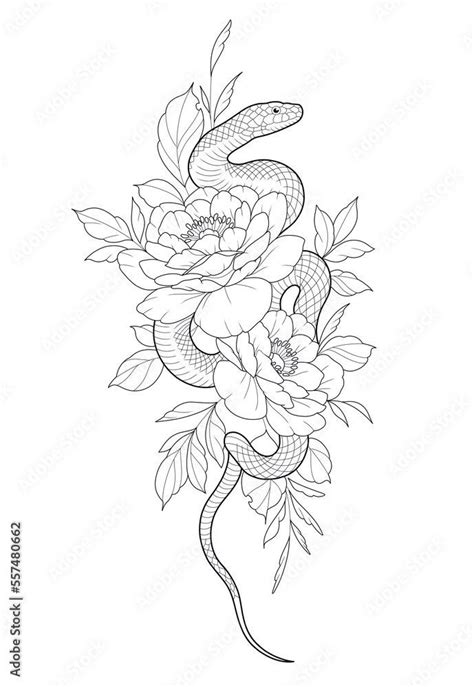 Hand Drawn Snake And Flowers Tattoo Ilustraci N De Stock Snake Tattoo Hand Drawn Snake And Flowers Tattoo Ilustraci N De Stock Snake Tattoo