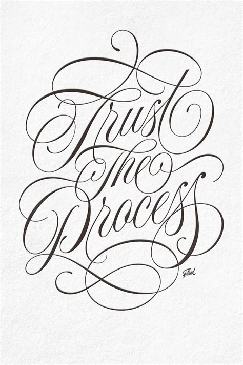 Handwritten Amp Quot Trust The Process Amp Quot Lettering Tattoo