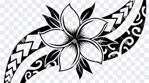 Hawaiian Flower Tribal Tattoo Designs