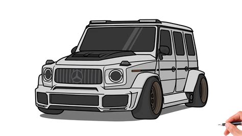 How To Draw A Mercedes G63 Amg Easy Drawing Mercedes Benz 2018 Car