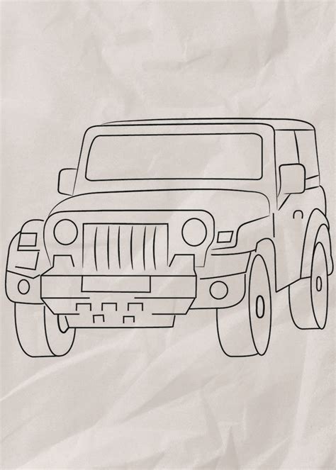 How To Draw Mahindra Thar Step By Step Guide Artofit
