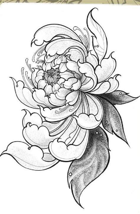 Japanese Flower Tattoo Drawing