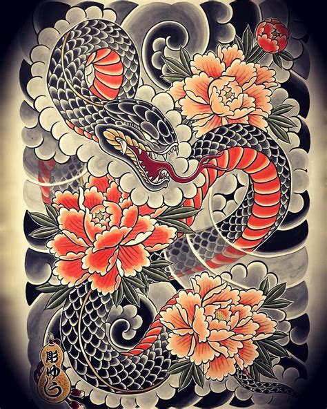 Japanese Snake Tattoo