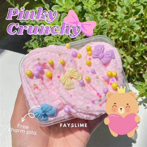 Jual Pinky Crunchy Slime Free Charm Floam Slime Cloud Slime