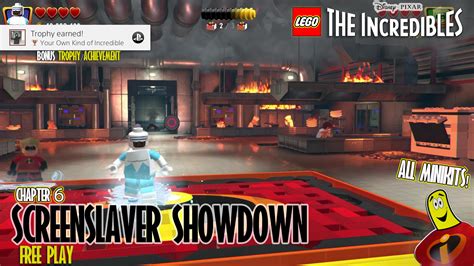 Lego The Incredibles Screenslaver Showdown Free Play All 10 Minikits Htg Youtube