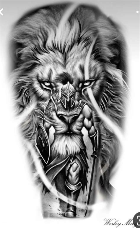 Lion Warrior Tattoo Designs