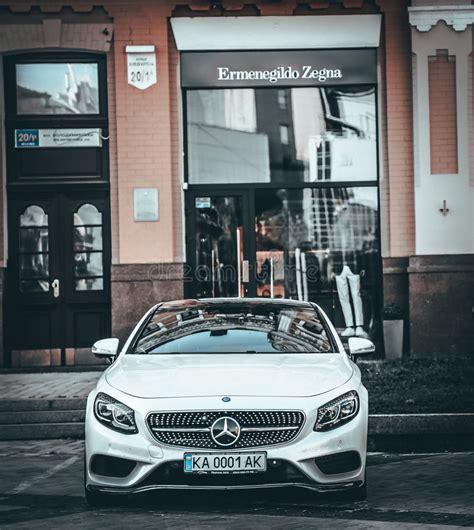 Mercedes Benz C Class C300 Parked In Front Of An Ermenegildo Zegna Shop Mercedes Benz C Class C300 Parked In Front Of An Ermenegildo Zegna Shop