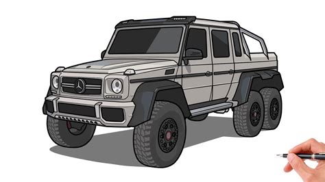 Mercedes Benz G63 Amg 6X6 Izimi Realistic Car Drawing Youtube