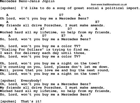 Mercedes Benz Lyrics