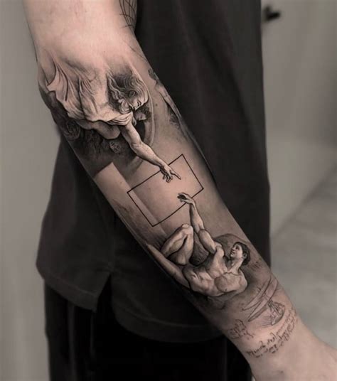 Michelangelo S The Creation Of Adam Tattoo On The Michelangelo S The Creation Of Adam Tattoo On The