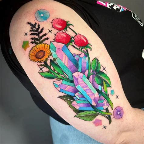 Neo Traditional Crystal Tattoos Gator Pair Of Temporary Tattoos