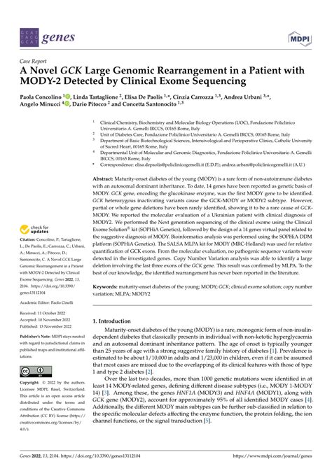 Pdf A Novel Gck Large Genomic Rearrangement In A Patient With Mody 2 Pdf A Novel Gck Large Genomic Rearrangement In A Patient With Mody 2