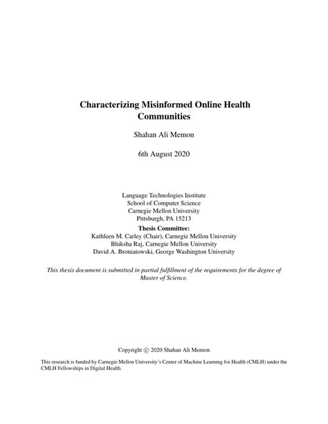 Pdf Characterizing Misinformed Online Health Communities
