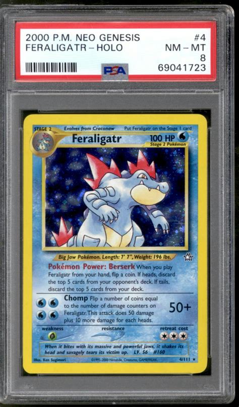 Pokemon Neo Genesis Feraligatr 4 111 Psa 8 Da Card World